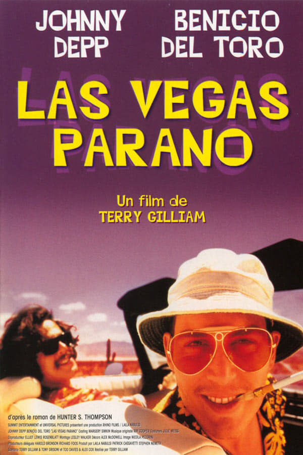 T-shirt Vintage 1998 Fear And Loathing In Las Vegas Johnny Depp - Taille L, Blanc, Coton, Marque Q-Tees